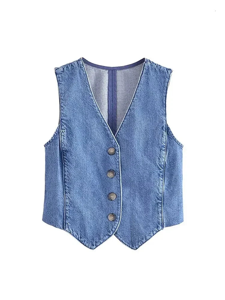Modelo Denim Waistcoat