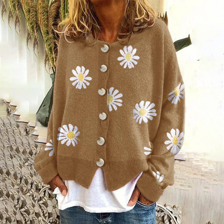 Button-Down Cardigan - Classic Knit Long Sleeve Sweater