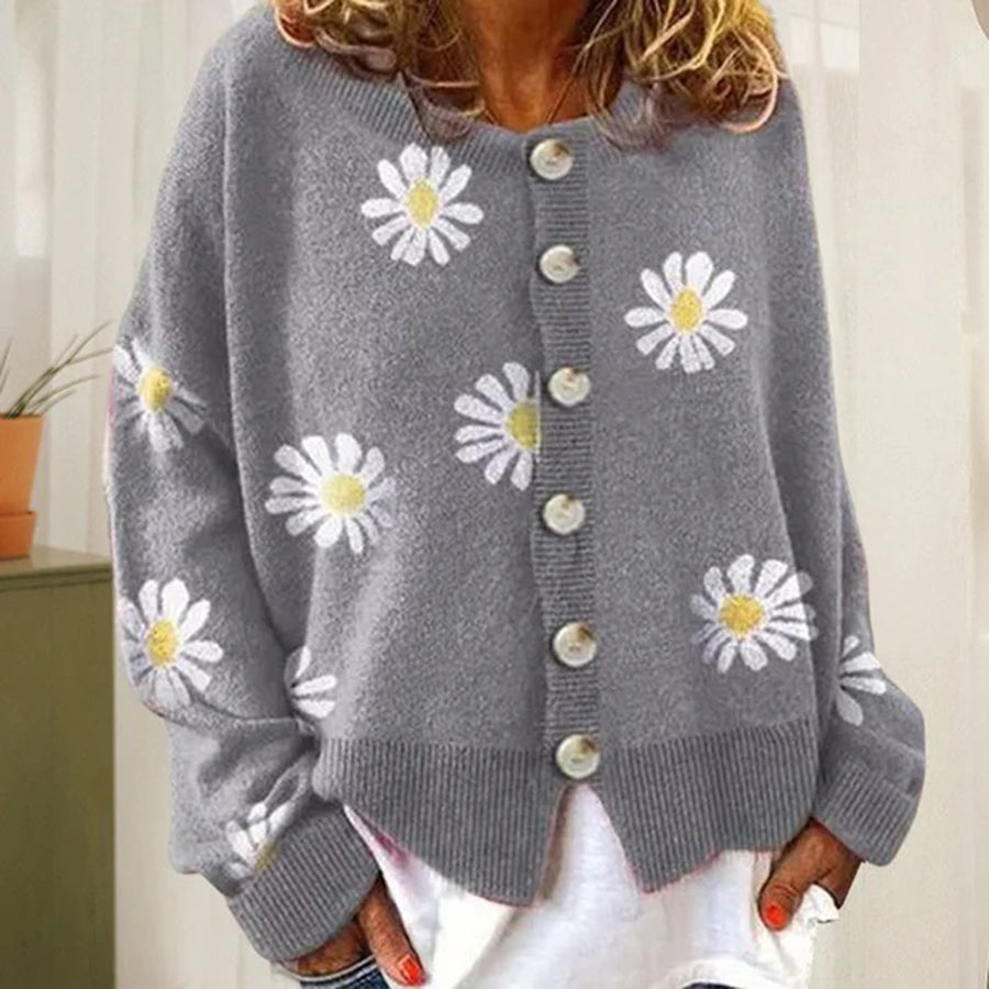 Button-Down Cardigan - Classic Knit Long Sleeve Sweater