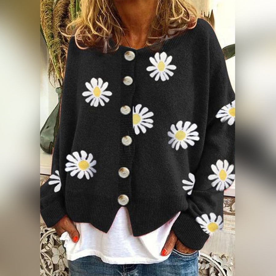 Button-Down Cardigan - Classic Knit Long Sleeve Sweater
