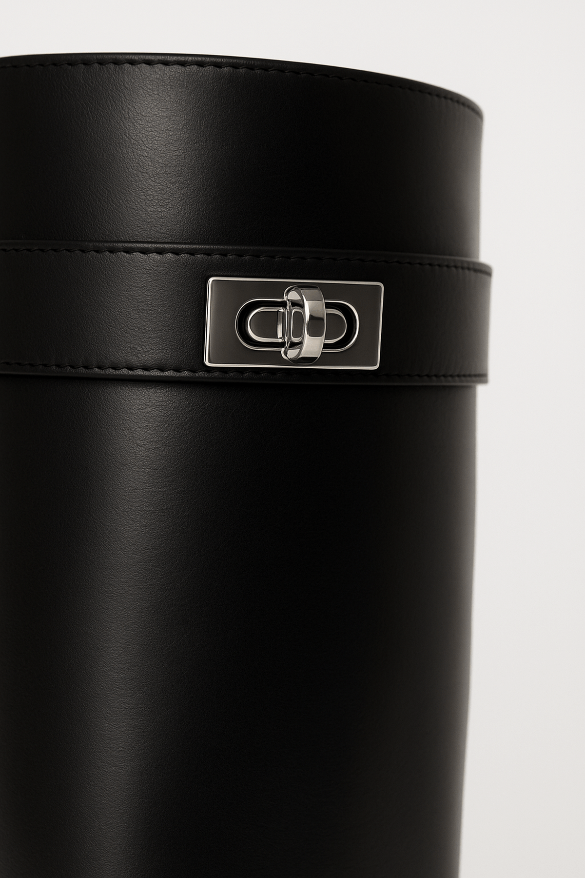 Women's Shark Lock Knee-High Faux Leather Boots