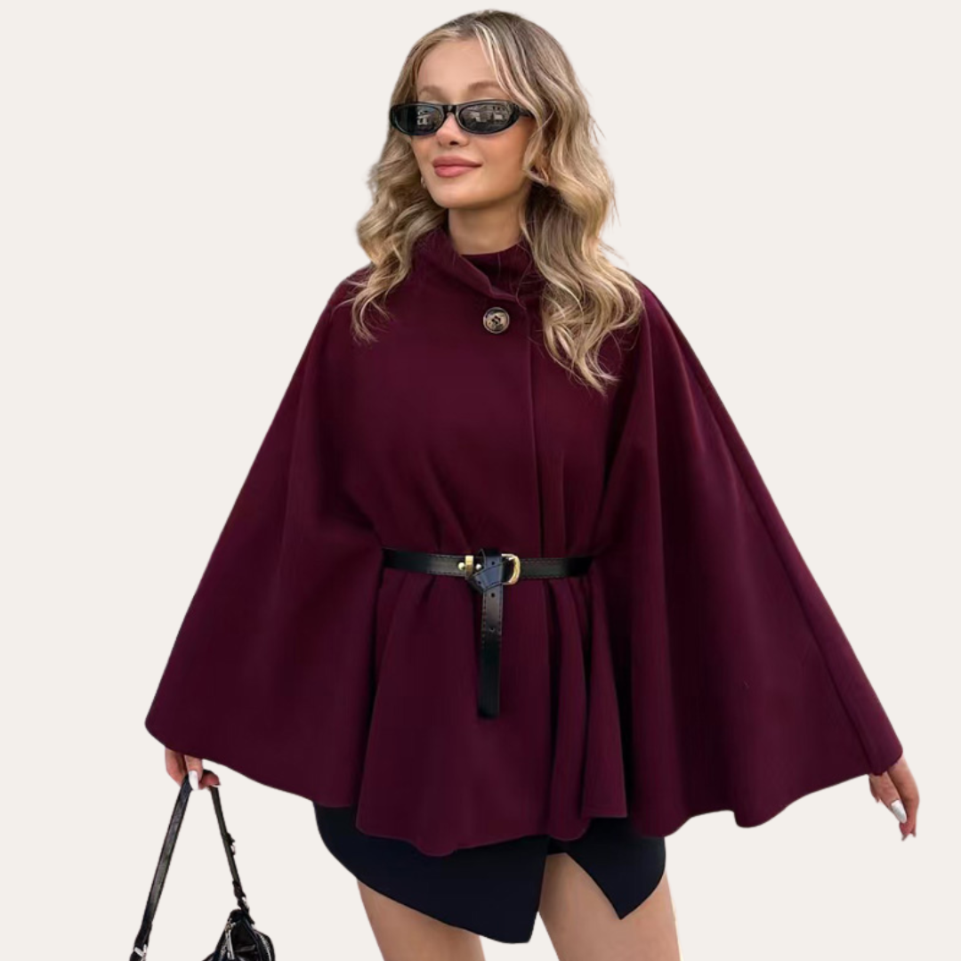Stylish Wool Cape Coat for Women