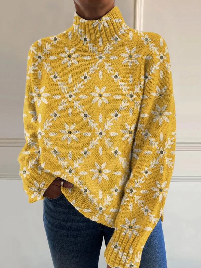 Rory - Vintage Color Block Turtleneck