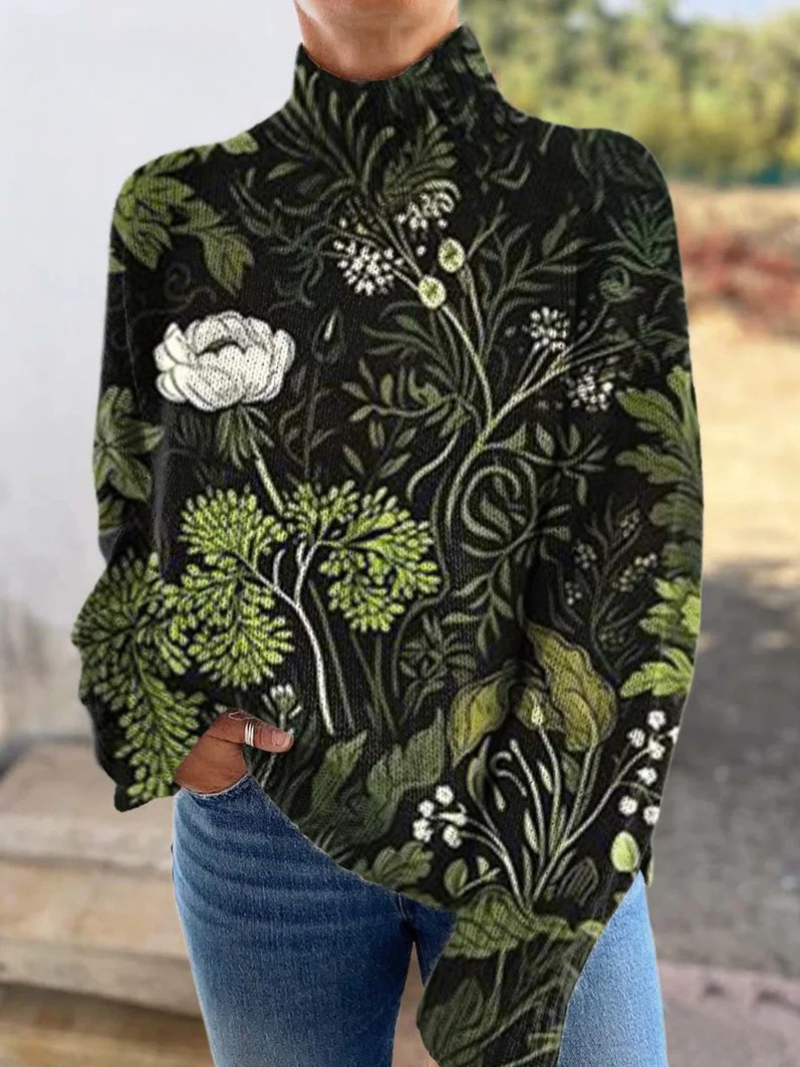 Aylani - Botanical Floral Turtleneck