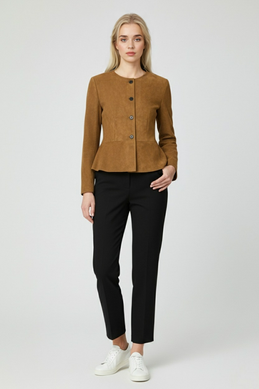 Chic Vintage Casual Jacket with Timeless Brown Design