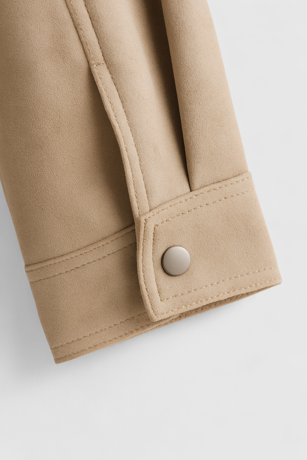 Stylish Beige Bomber Jacket with Stand Collar