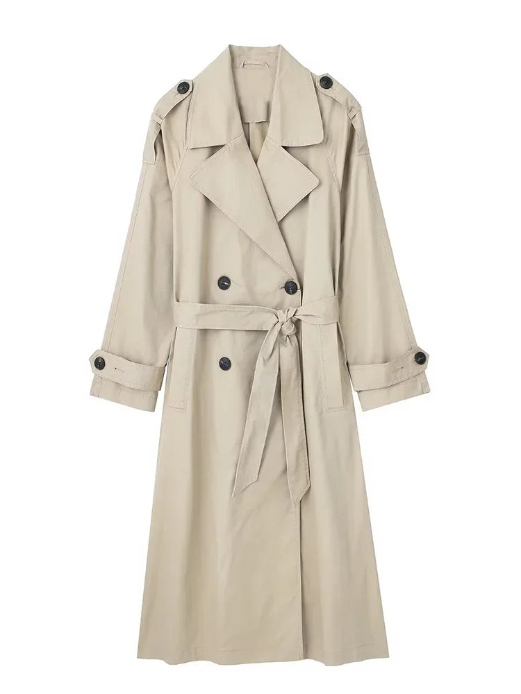 Black Trench Coat Women – Chic Double Breasted Design for Stylish Layering