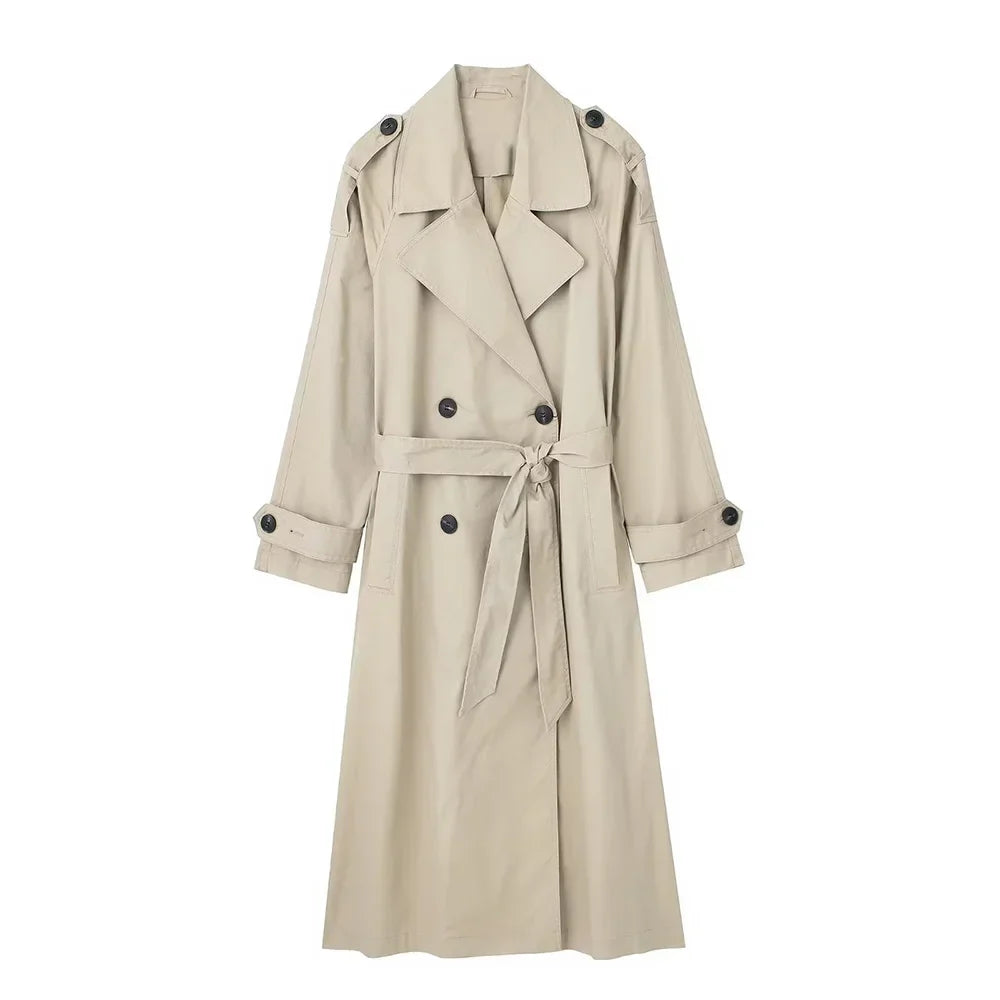 Black Trench Coat Women – Chic Double Breasted Design for Stylish Layering