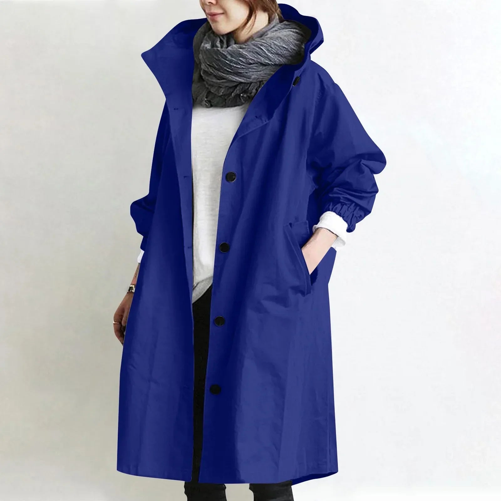 Women's Long Hooded Trench Coat