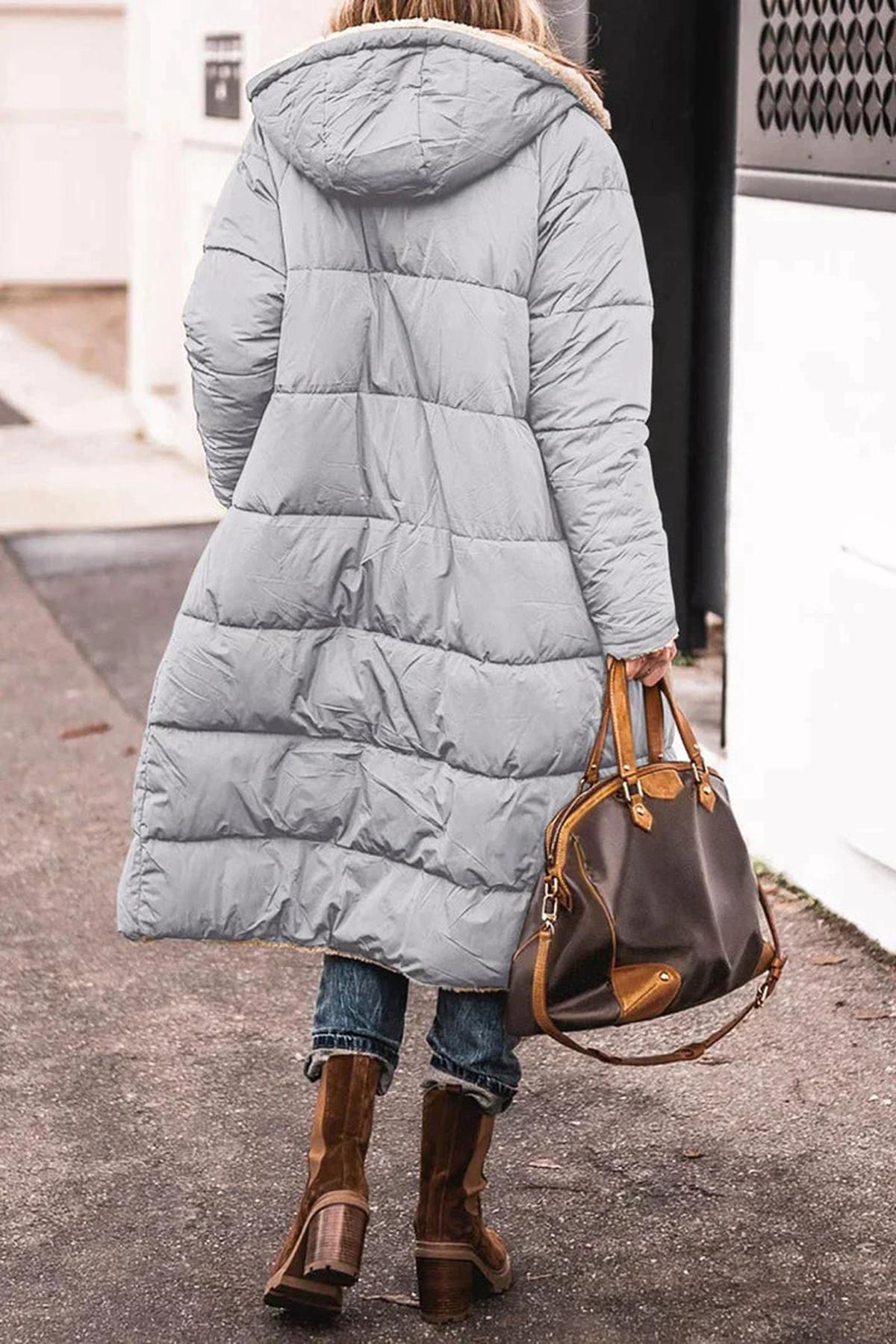 Women's Long Winter Coat Jacket With Hood
