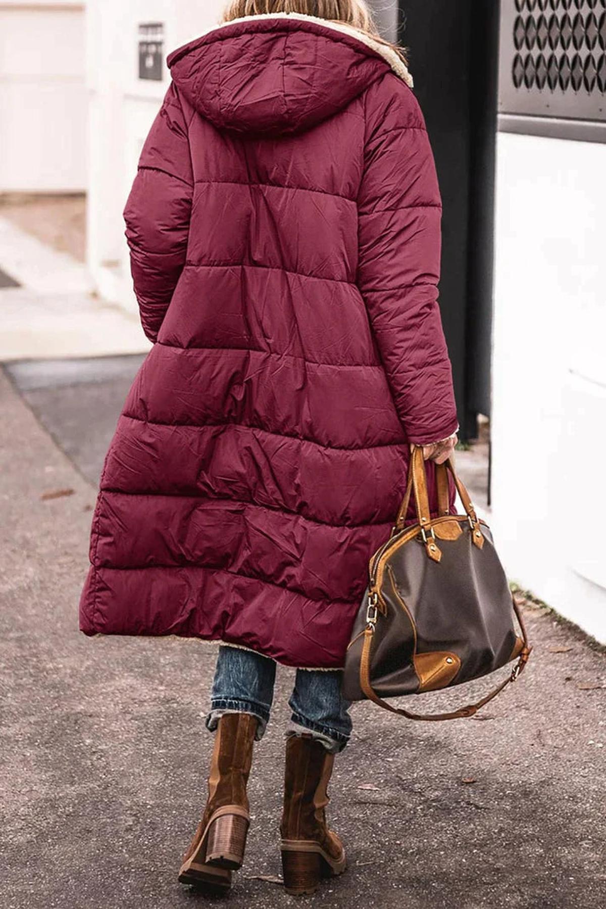 Women's Long Winter Coat Jacket With Hood