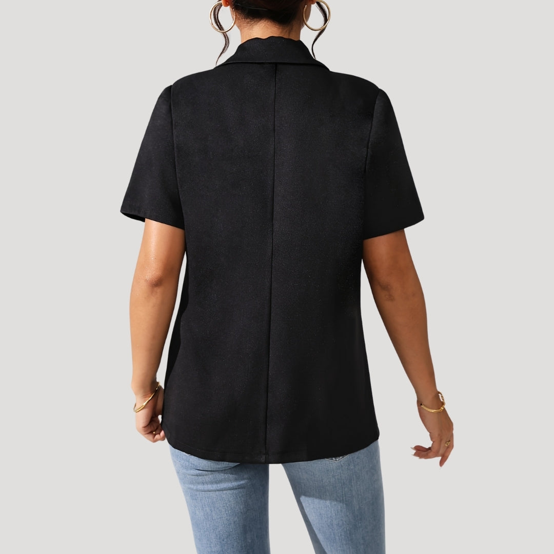 Classic Women's short-sleeve black blazer