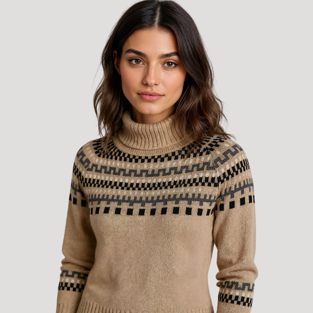 Fair isle chunky knit oversized winter jumper for Women