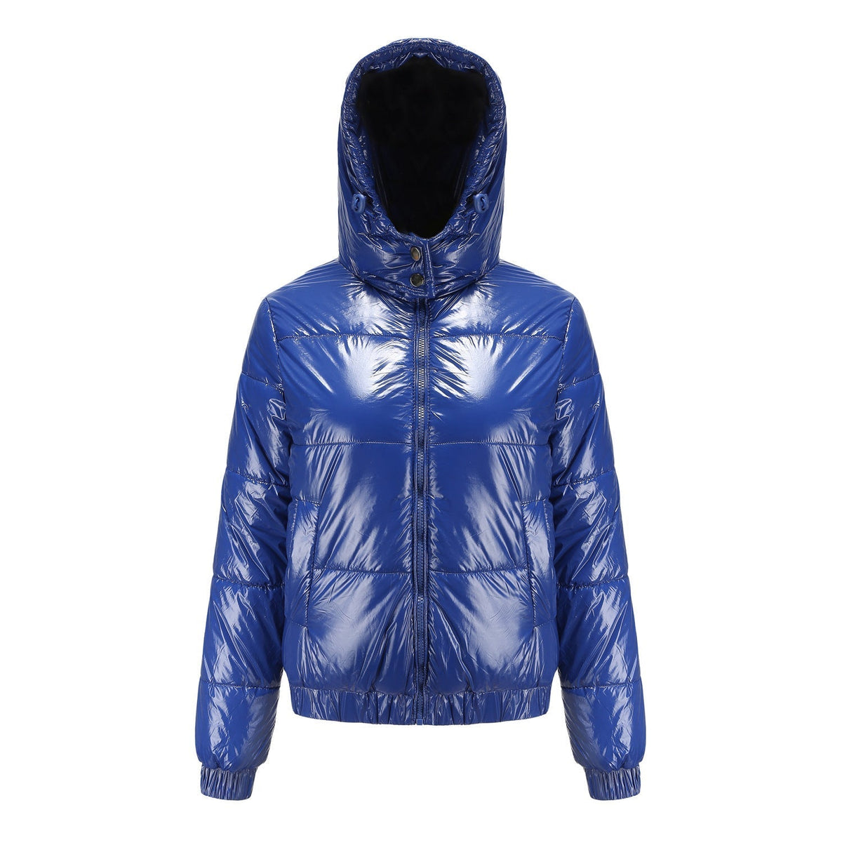 Women's high-gloss down jacket with hood
