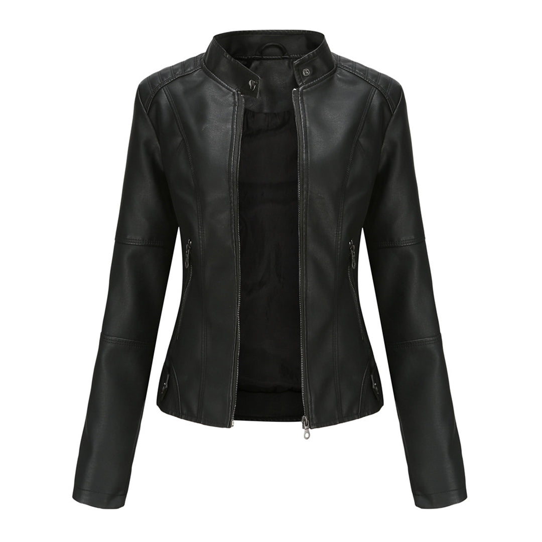 Women's Sleek Modern Tailored Jacket — Structured Long-Sleeve Lapel Blazer Coat