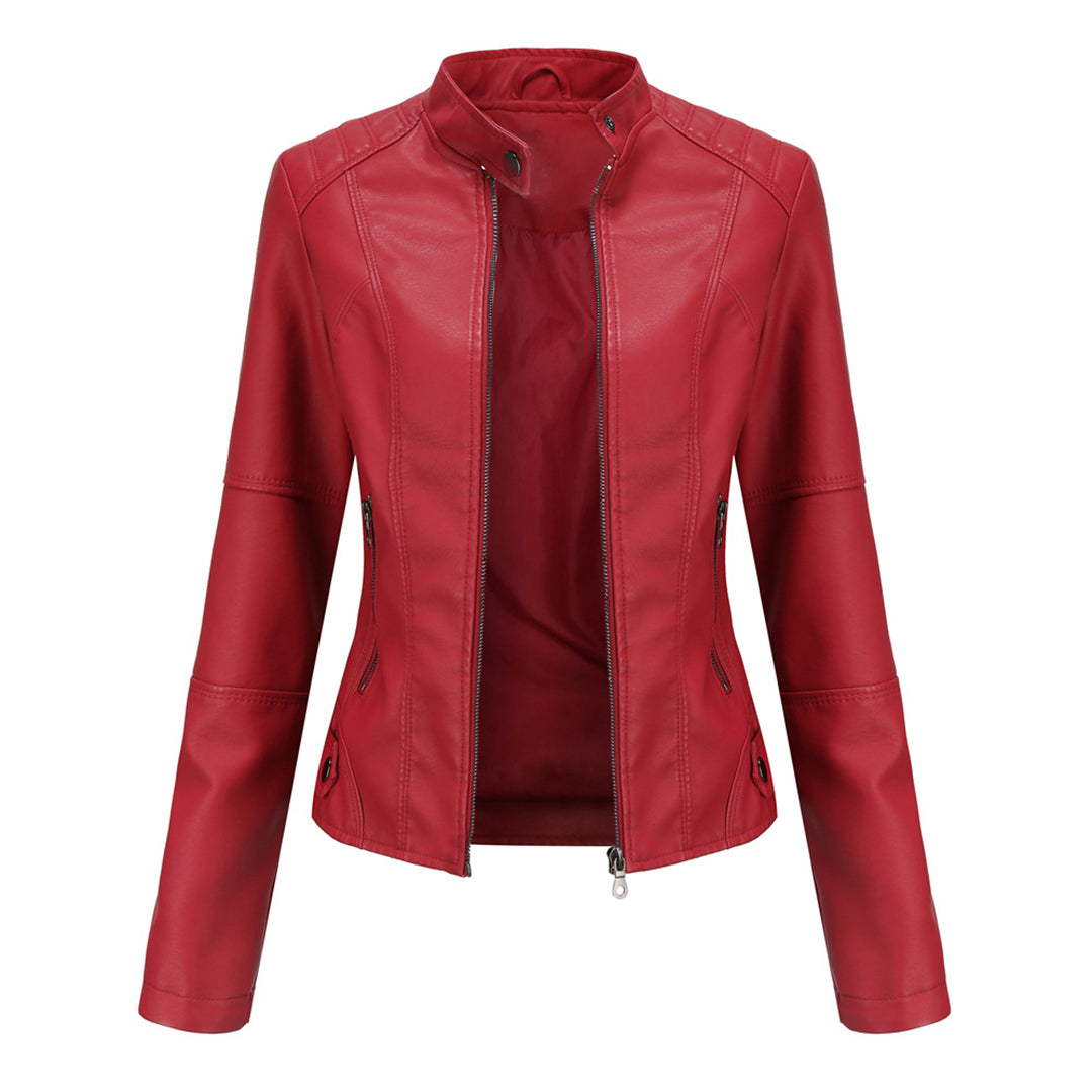 Women's Sleek Modern Tailored Jacket — Structured Long-Sleeve Lapel Blazer Coat