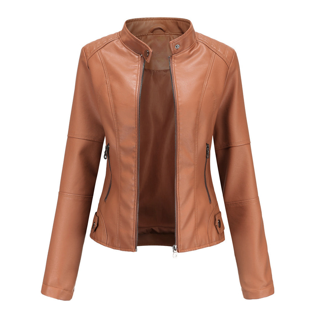 Women's Sleek Modern Tailored Jacket — Structured Long-Sleeve Lapel Blazer Coat