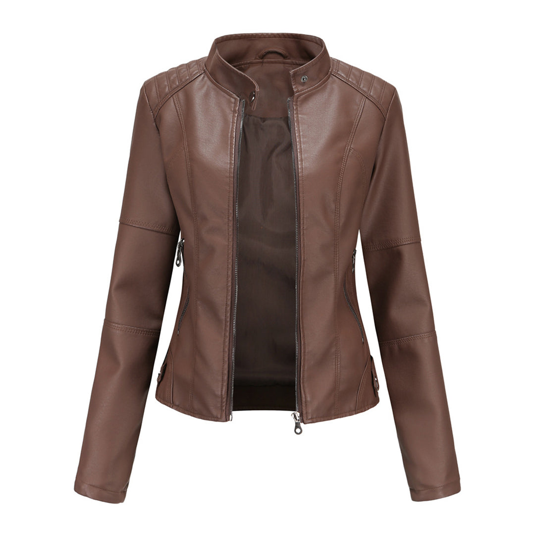 Women's Sleek Modern Tailored Jacket — Structured Long-Sleeve Lapel Blazer Coat