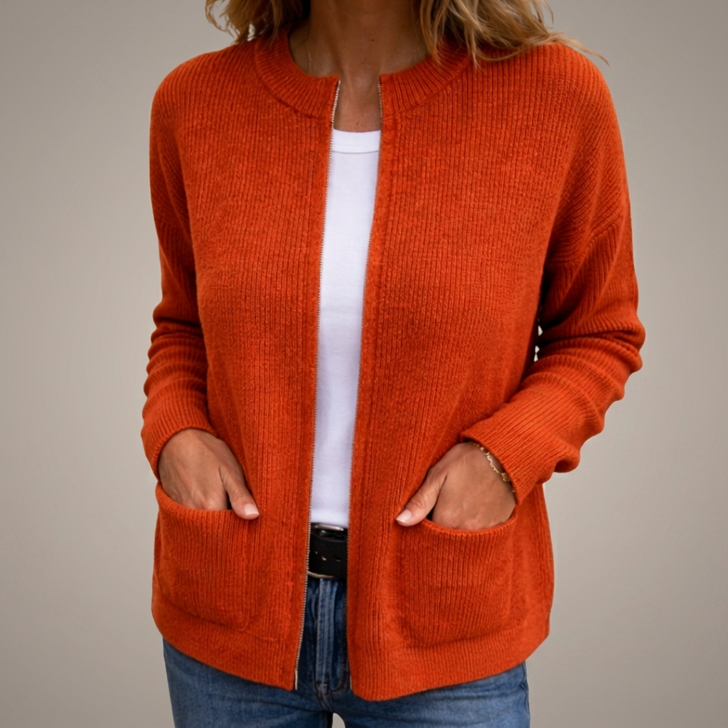 P|H - Soft Zip-Front Knit Cardigan Diane