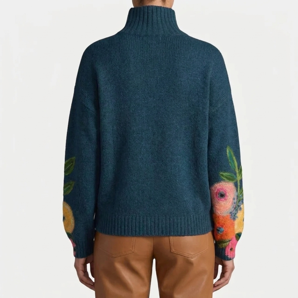 Coralie™ - Floral Garden Turtleneck