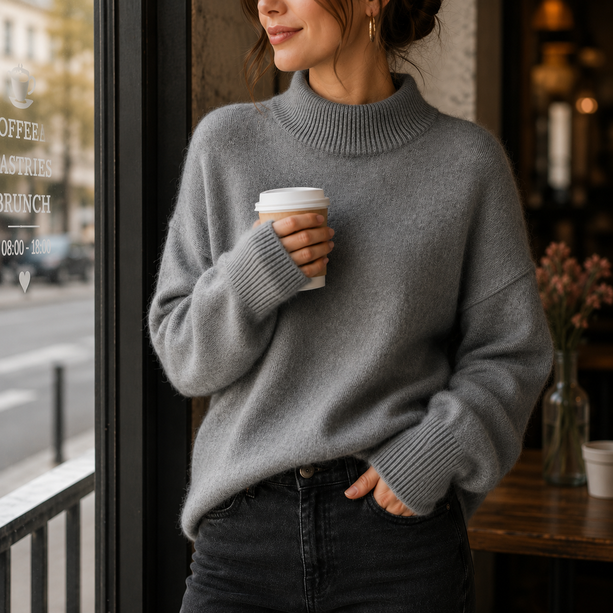 Miley - Oversized Womens Turtleneck Sweater