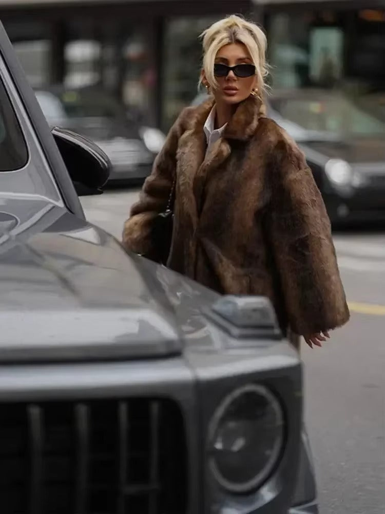 Women's Long Faux Fur Winter Coat