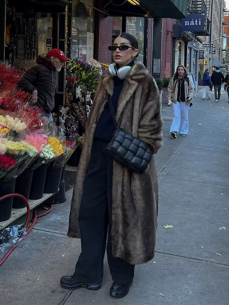 Women's Long Faux Fur Winter Coat