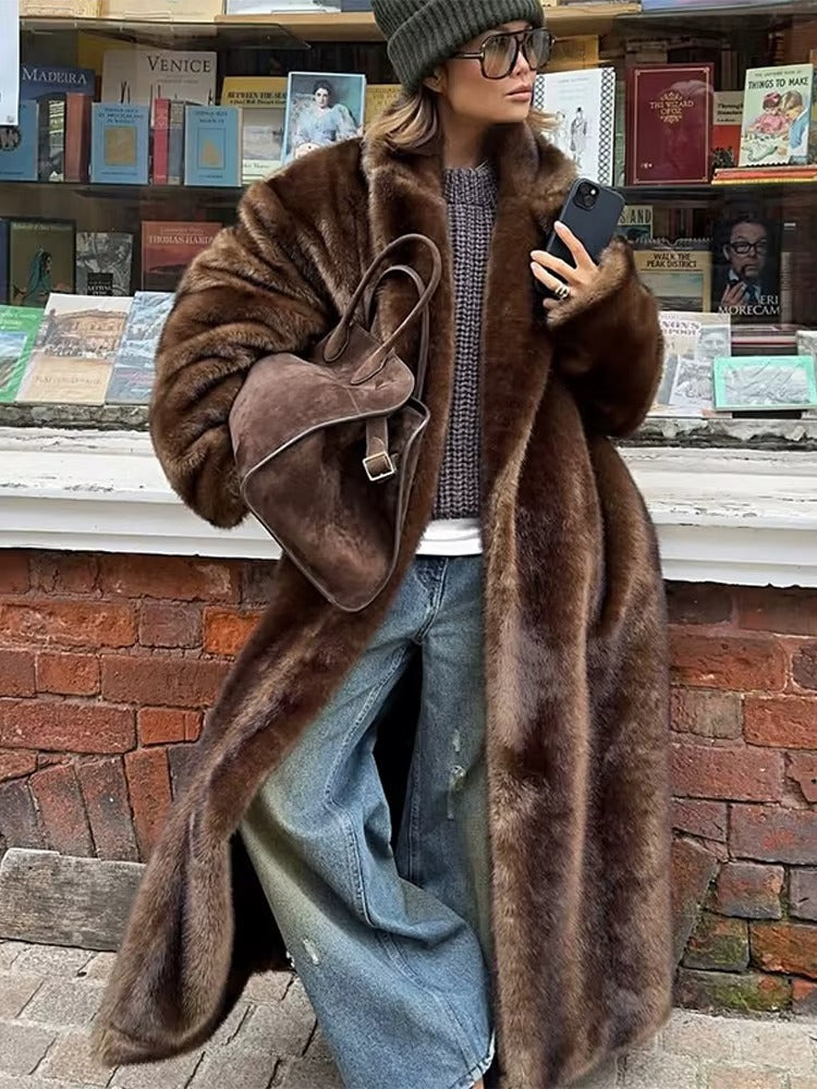 Women's Long Faux Fur Winter Coat