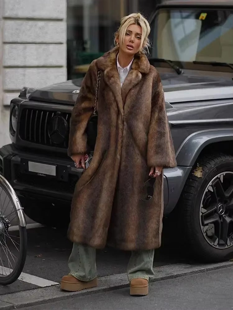 Women's Long Faux Fur Winter Coat
