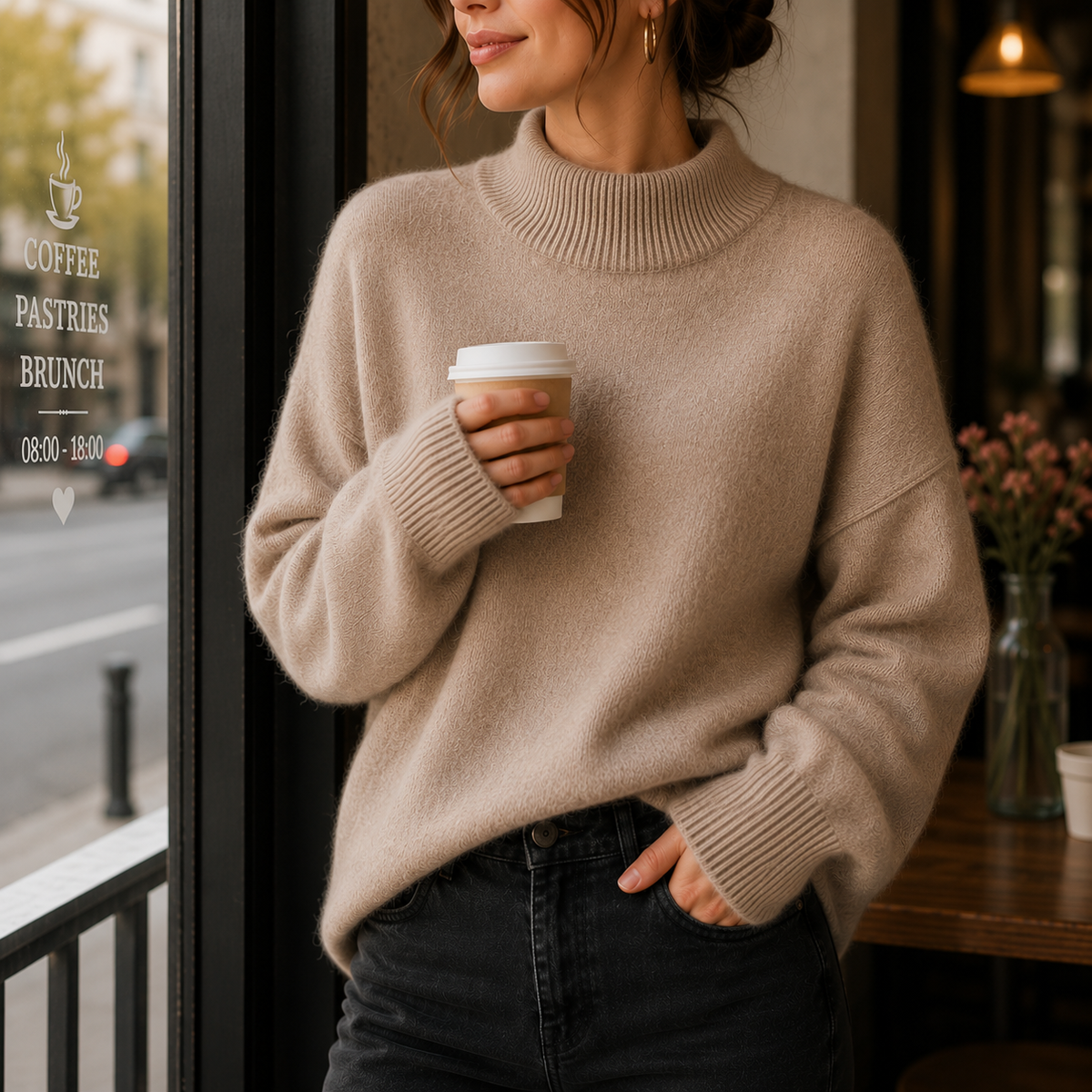 Miley - Oversized Womens Turtleneck Sweater